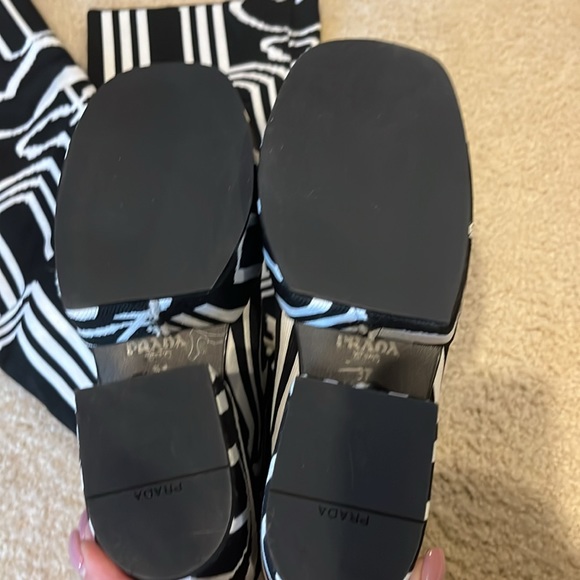 Prada Jacquard Knit Platform Boot (Black) - Picture 2 of 3